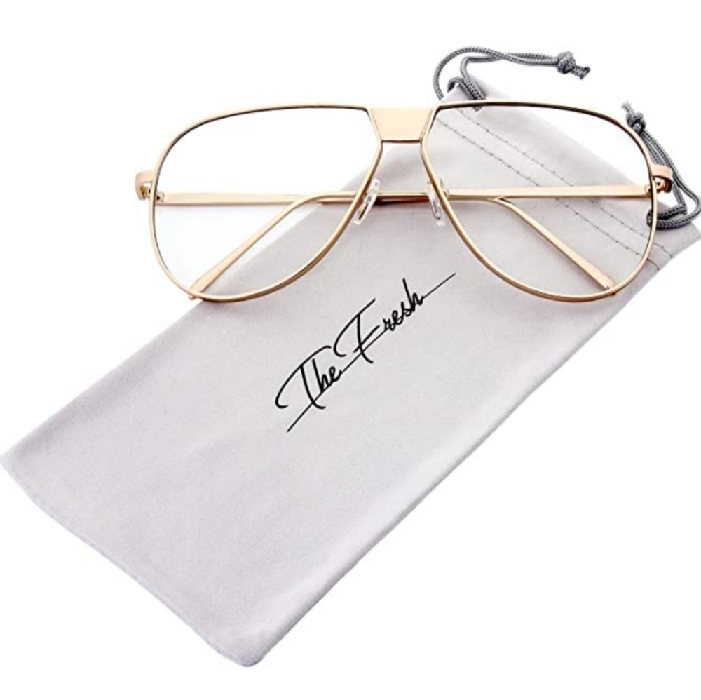 The Fresh Fashion Designer Metal frame Clear Lens
